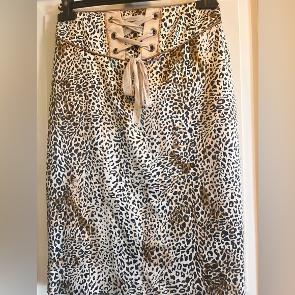 Aja Dresses & Skirts - AJA Leopard print Pencil MIDI Skirt with Tie Front